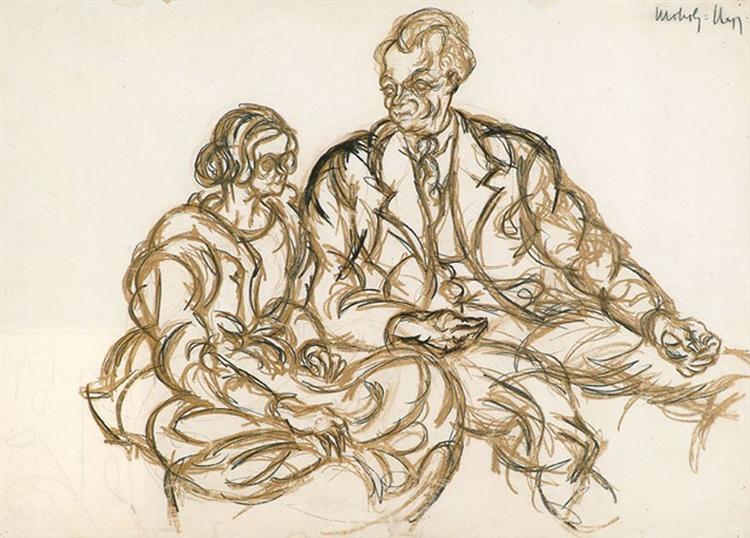 Figurative composition, c.1920 - László Moholy-Nagy