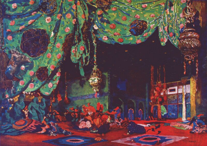 Set Design for Scheherazade, 1910 - Leon Bakst - WikiArt.org