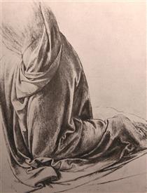 Drawing of drapery - Léonard de Vinci