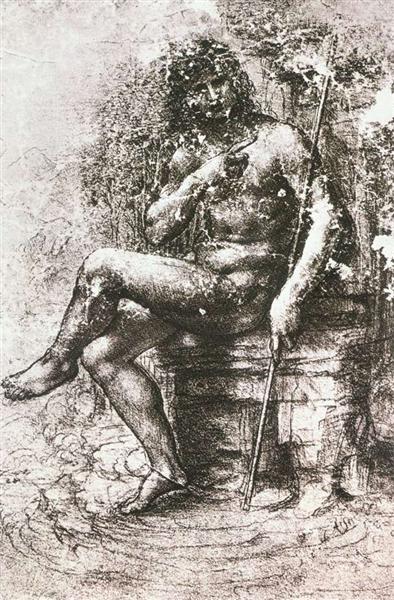 Study for St. John in the Wilderness, c.1510 - Леонардо да Винчи