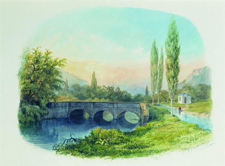 Sevastopol aqueduct in the gully Ushakovskaya, 1850 - Lev Lagorio