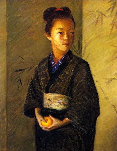 Portrait of a Young Girl with an Orange, 1901 - Lilla Cabot Perry