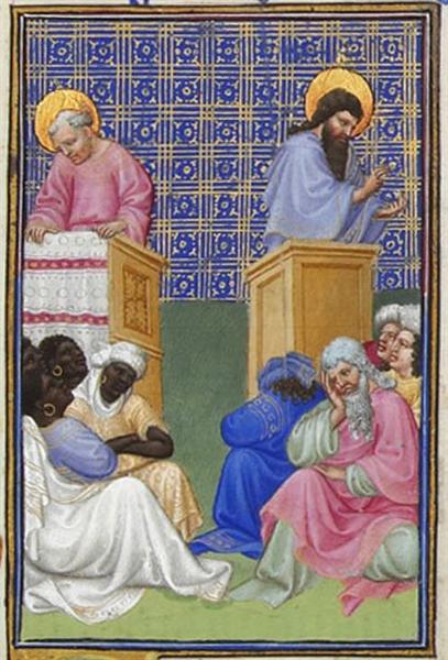 David Foresees the Preaching of the Apostles - Limbourg brothers