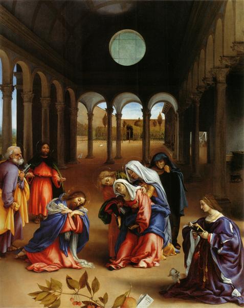 Christ's farewell to Mary, 1521 - Лоренцо Лотто