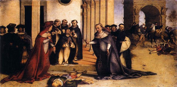 St. Dominic Raises Napoleone Orsini, 1516 - Лоренцо Лотто