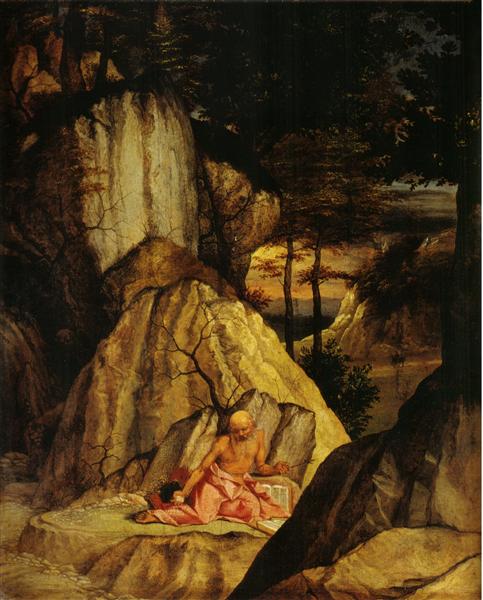 São Jerônimo Meditando no Deserto, 1506 - Lorenzo Lotto
