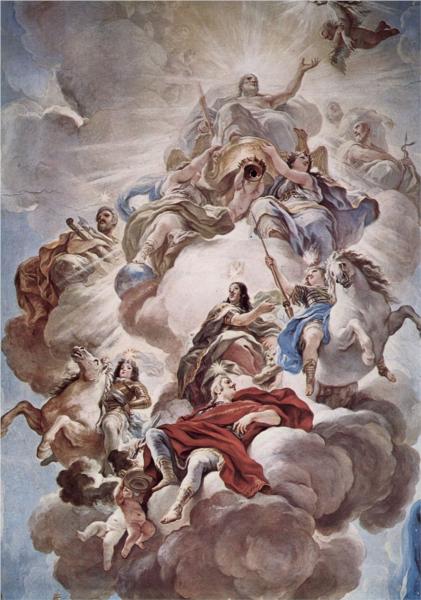 Triumph of the Medici in the Clouds of Mount Olympus, 1686 - Luca Giordano