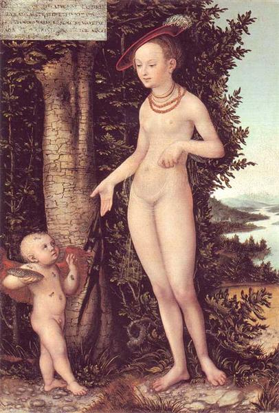 Venus and Cupid, 1534 - Lucas Cranach, o Velho