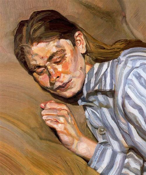 Girl in Striped Nightshirt, 1985 - Lucian Freud