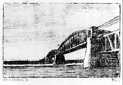 Залізничний міст, Остербек, 1917 - Мауріц Корнеліс Ешер