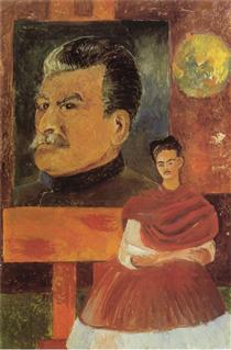 Автопортрет зі Сталіним - Фріда Кало