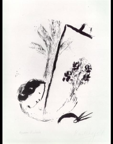 Букет и рука, 1957 - Марк Шагал