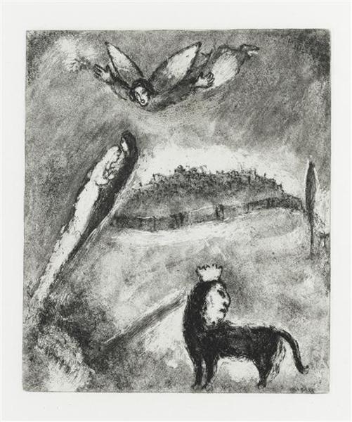 Happy future of Jerusalem have found favor with God (Isaiah, LXII, 1 5), c.1956 - Marc Chagall