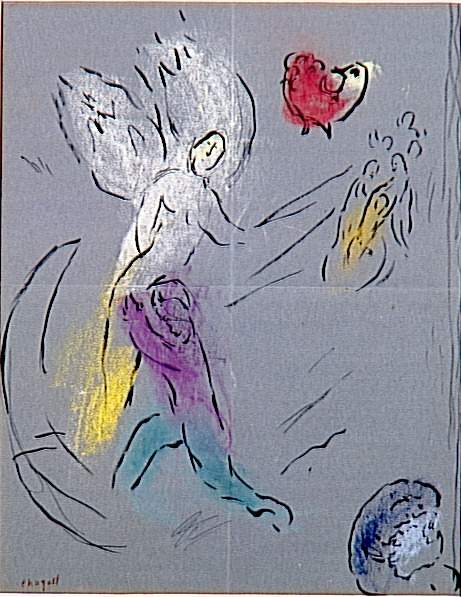 Jacob Wrestling with the Angel, c.1963 - Marc Chagall