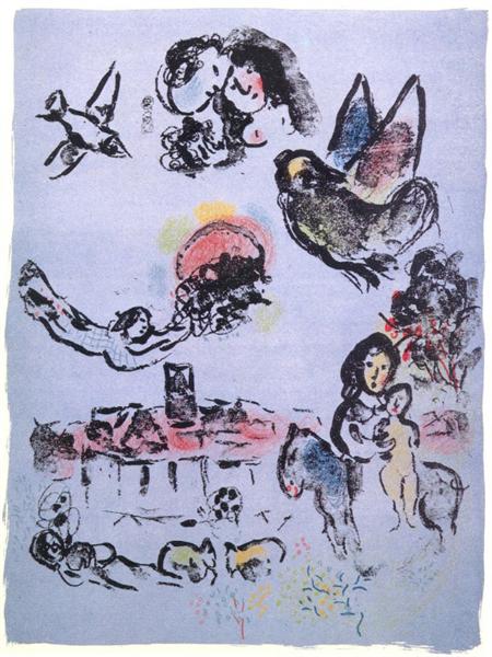 Nocturne at Vence, 1963 - Марк Шагал