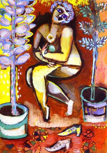 Обнаженная с цветами, 1911 - Марк Шагал