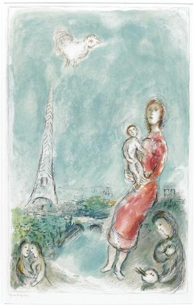 Red maternity, c.1980 - Marc Chagall