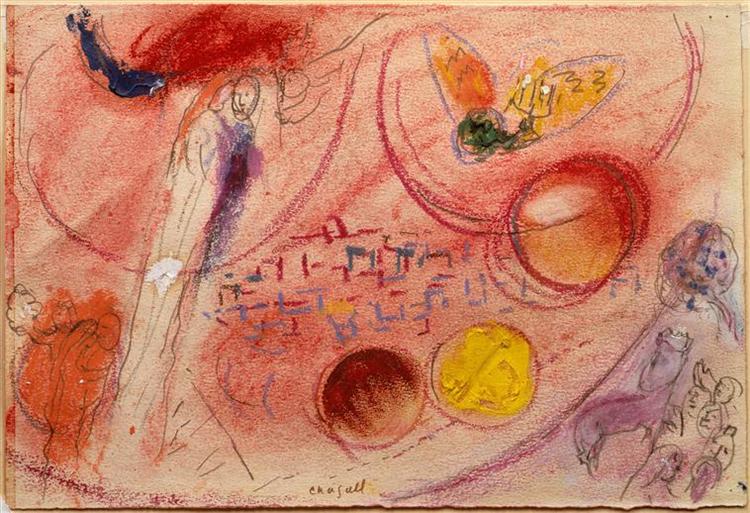 Study to "Song of Songs III", 1960 - Марк Шагал