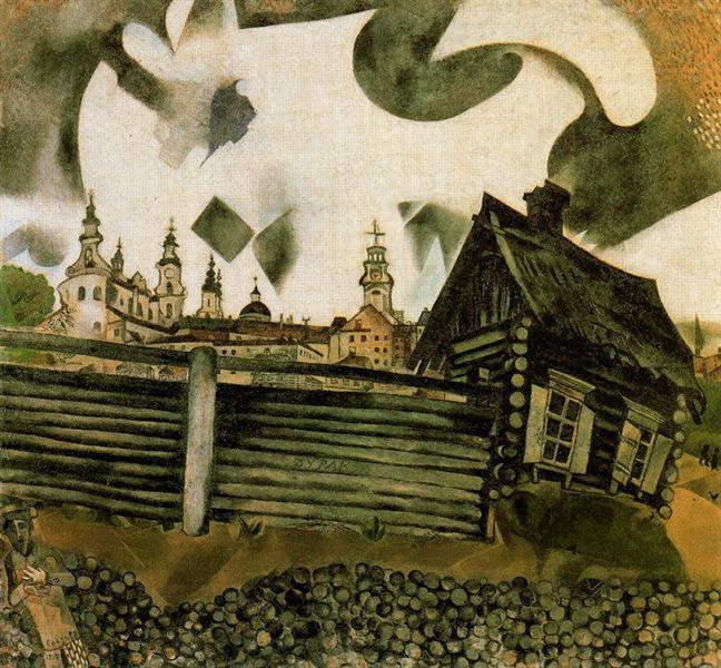 The House in Grey, 1917 - Марк Шагал