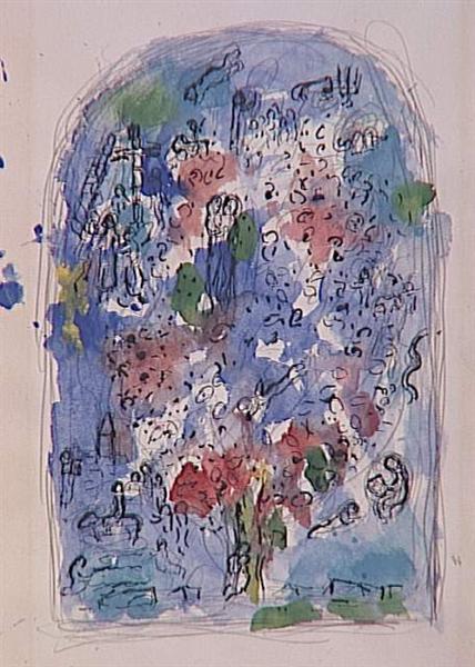Древо Жизни (эскиз витража в Шапель-де-Кордельер в Саррбуре), 1974 - Марк Шагал