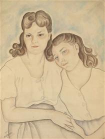 Portrait of Two Girls - Marija Bronislawowna Worobjowa-Stebelskaja