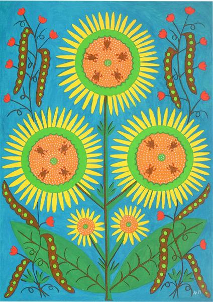 Дорогі друзі, дарую вам сонце і сонячне мистецтво, 1978 - Марія Примаченко