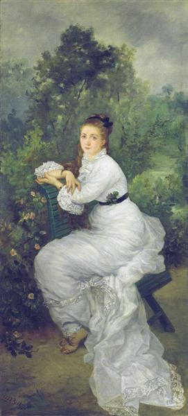 Louise Quivoron aka Woman in the garden, 1877 - Marie Bracquemond