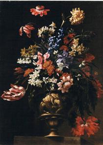 Still life with a vase of flowers - Маріо Де Фьйорі
