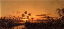Florida River Scene: Early Evening, After Sunset - Martin Johnson Heade