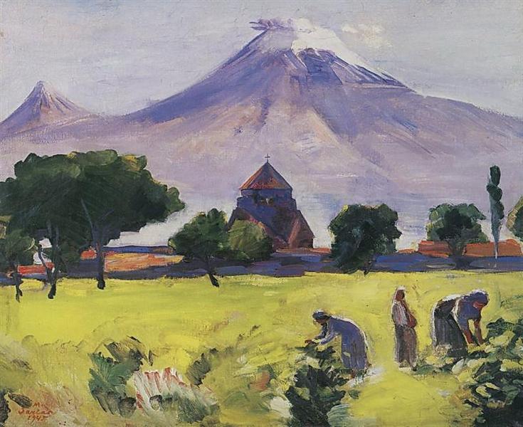 Ararat and Saint Hripsime Church, 1945 - Мартирос Сарьян