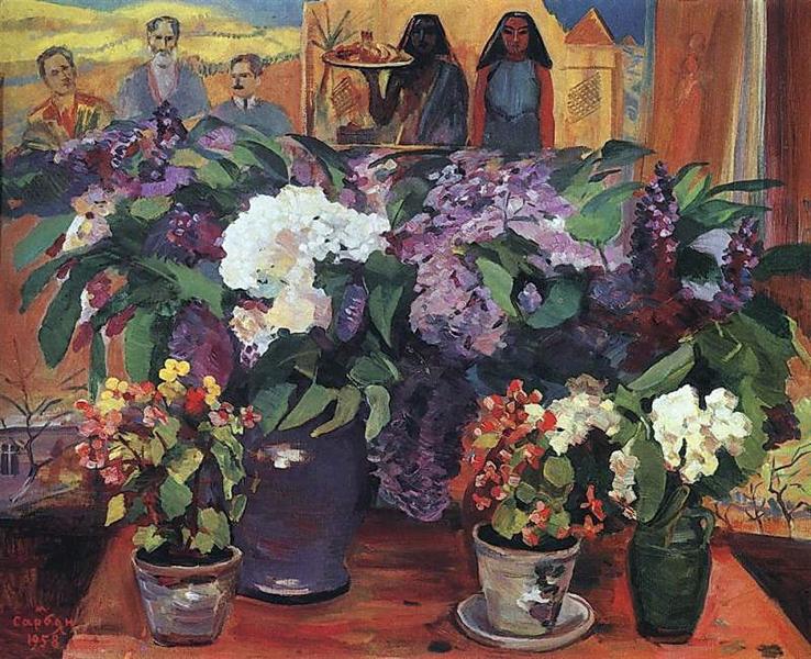 Flowers in the workshop, 1958 - 马尔季罗斯·萨良