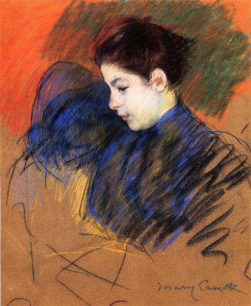 Young Woman Reflecting, c.1894 - Mary Cassatt