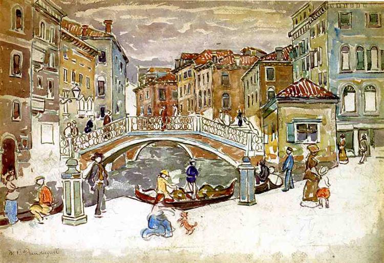 Venice, The Little Bridge, c.1911 - c.1912 - Maurice Prendergast