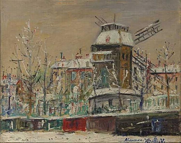 Moulin de la Galette under the snow - Maurice Utrillo