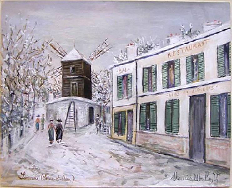 Moulin in Sannois under snow - Моріс Утрілло
