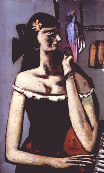 Woman with parrot, 1946 - Макс Бекман