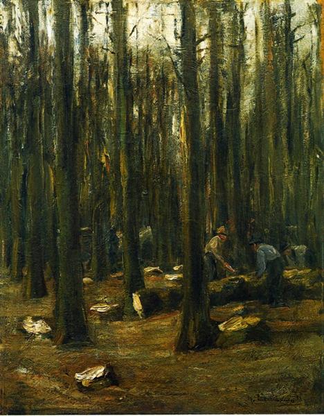 Lumberjack in the forest, 1898 - 马克思·利伯曼