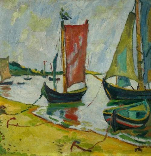 Nidden Coastline with Fishing Boats, 1909 - Max Pechstein