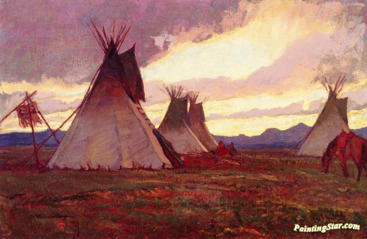 Teepees at Sunset, 1919 - Мейнард Діксон