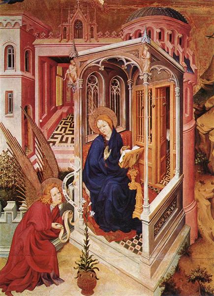 The Annunciation (from Altar of Philip the Bold), 1399 - Мельхиор Брудерлам