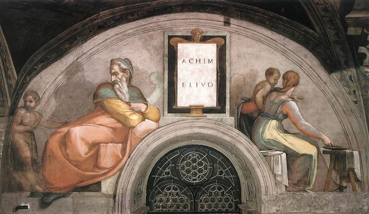 The Ancestors of Christ: Achim, Eliud, 1512 - Michelangelo
