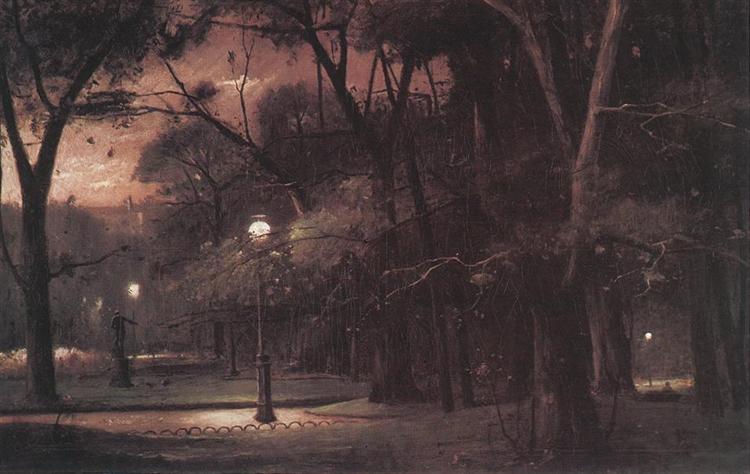 Evening in Parc Monceau, 1895 - Міхай Мункачі