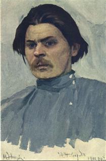 Portrait of Maxim Gorky - Michail Wassiljewitsch Nesterow