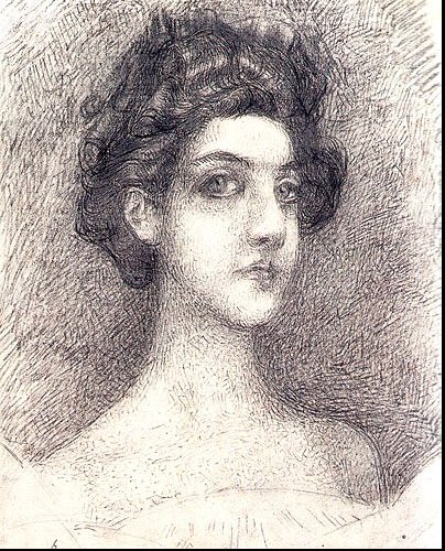 Portrait of Nadezhda Zabela-Vrubel, 1904 - Michail Alexandrowitsch Wrubel