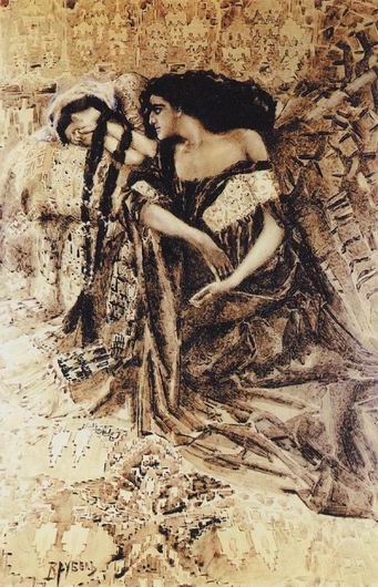 Tamara and Demon, 1891 - Mikhail Vrubel