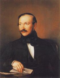 Portrait of Poet Mihály Vörösmarty - Миклош Барабаш