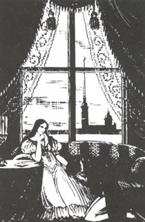 An illustration from A. Pushkin's "Eugene Onegin" - Мстислав Добужинский