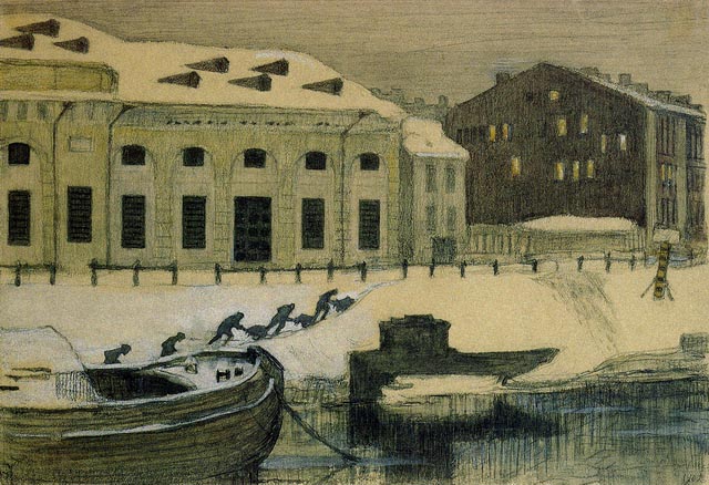 Petersburg. The Obvodny Canal., 1902 - Mstislaw Walerianowitsch Dobuschinski