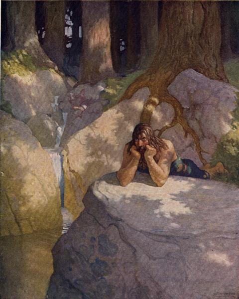Sir Launcelot in the wilderness, after leaving the Round Table - N. C. Wyeth