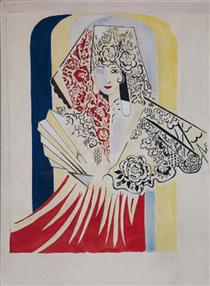 Project poster for the ballet by Manuel de Falla, El amor brujo - Natalija Gontscharowa